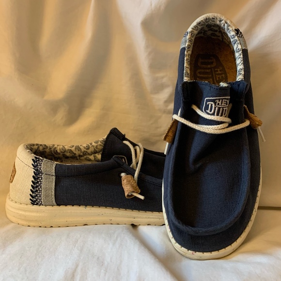 Hey Dude dark navy \'Wally Break Stitch\' slip in loafers main image 9